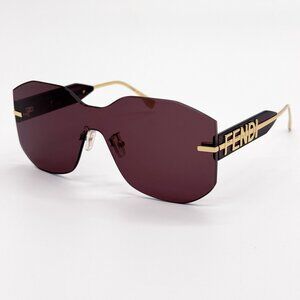 NEW FE40067U 30Y WOMEN BURGUNDY GOLD SUNGASSES FENDI FE40067U